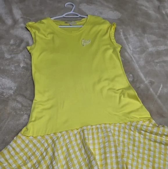 Sweet one eighty love jersey dress yellow size large from korea - Picture 6 of 10